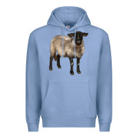 Colony Blue suffolk ewe Premium Hoodie - BarkalooDesign