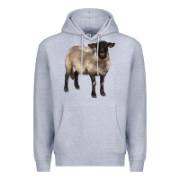Heather Grey suffolk ewe Premium Hoodie - BarkalooDesign