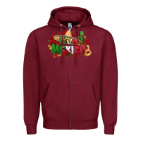 Burgundy viva mexico Zipper Hoodie - Zillion Design Studio
