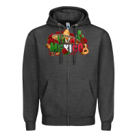 Charcoal Heather viva mexico Zipper Hoodie - Zillion Design Studio