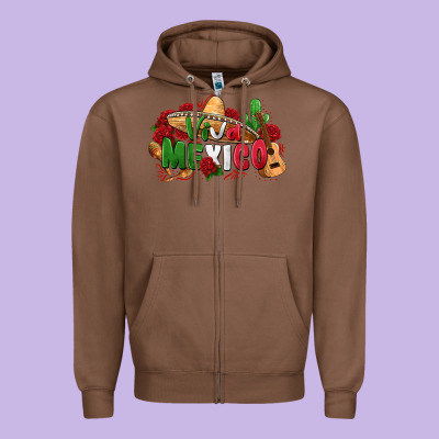 Viva Mexico Zipper Hoodie Designed By Zillion Design Studio