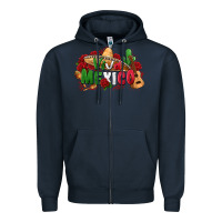 Navy viva mexico Zipper Hoodie - Zillion Design Studio