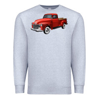 Heather Grey western red truck right 34 view Premium Sweatshirt - FaDigitalArtStudio