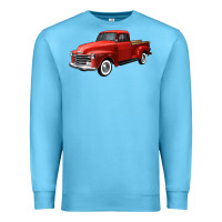 Ocean Blue western red truck right 34 view Premium Sweatshirt - FaDigitalArtStudio