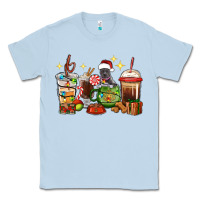 Dusty Blue Christmas coffee cups with Pitbull Classic Tee - RanaPortraitStore