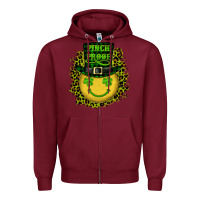 Burgundy st. patrick's day pinch proof lucky face Zipper Hoodie - RanaPortraitStore