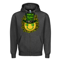 Charcoal Heather st. patrick's day pinch proof lucky face Zipper Hoodie - RanaPortraitStore