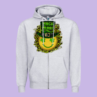 Zipper Hoodie st. patrick's day pinch proof lucky face