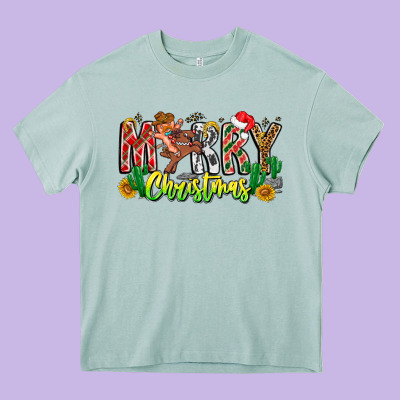 Merry Christmas Heavy Core Tee Designed By Cowhidedigitalart