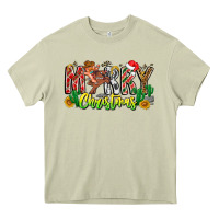 Mossy Merry Christmas Heavy Core Tee - CowhideDigitalArt