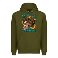 Army Green dead inside but caffeinated Premium Hoodie - Jasminsmagicworld