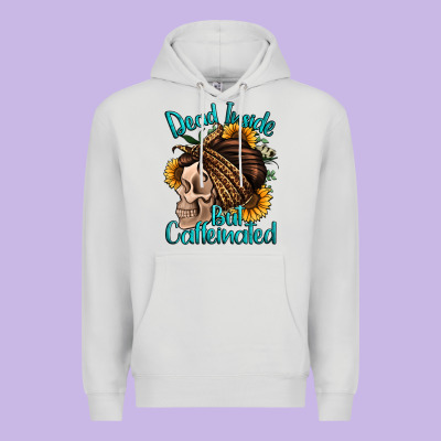 Dead Inside But Caffeinated Premium Hoodie Designed By Jasminsmagicworld