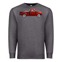 Charcoal Heather western red truck right side view Premium Sweatshirt - FaDigitalArtStudio