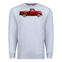 Heather Grey western red truck right side view Premium Sweatshirt - FaDigitalArtStudio