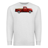 Oatmeal Heather western red truck right side view Premium Sweatshirt - FaDigitalArtStudio