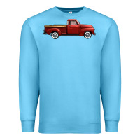 Ocean Blue western red truck right side view Premium Sweatshirt - FaDigitalArtStudio