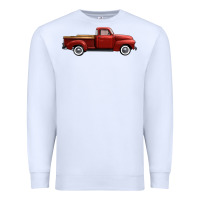White western red truck right side view Premium Sweatshirt - FaDigitalArtStudio