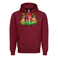 Burgundy st. patrick's day roosters let's get lucked up Zipper Hoodie - RanaPortraitStore