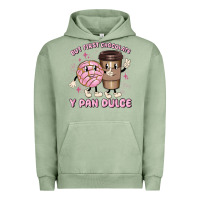 Pigment Oil Green but first chocolate y pan dulce Urban Hoodie - MaliasSmallBusiness