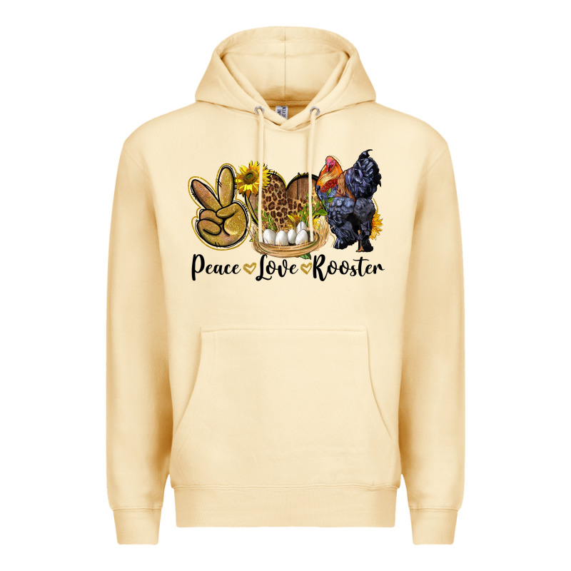 Peace Love Rooster Premium Hoodie by LillyAllenDesigns | Teevron