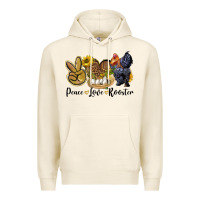 Tofu Peace Love Rooster Premium Hoodie - LillyAllenDesigns