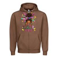 Chestnut hair stylist afro messy bun Zipper Hoodie - texasbilliewilder