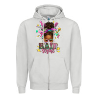 Dove Grey hair stylist afro messy bun Zipper Hoodie - texasbilliewilder
