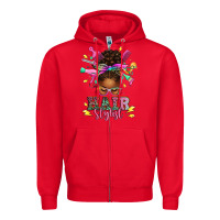 Hair Stylist Afro Messy Bun Zipper Hoodie | Teevron