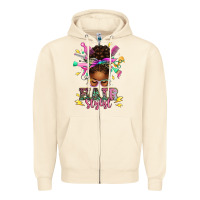 Sandshell hair stylist afro messy bun Zipper Hoodie - texasbilliewilder