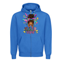 True Royal hair stylist afro messy bun Zipper Hoodie - texasbilliewilder