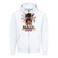 White hair stylist afro messy bun Zipper Hoodie - texasbilliewilder