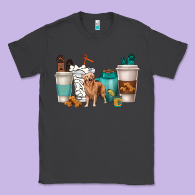Classic Tee golden retriever dog coffee cups