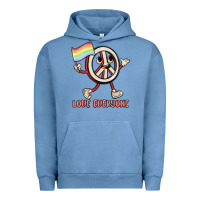 Pigment Pebble Blue love everyone Urban Hoodie - MaliasSmallBusiness