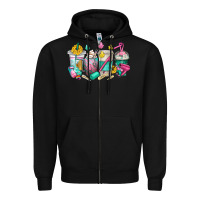 Black hairstylist coffee cups Zipper Hoodie - texasbilliewilder