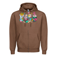 Chestnut hairstylist coffee cups Zipper Hoodie - texasbilliewilder