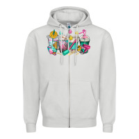 Dove Grey hairstylist coffee cups Zipper Hoodie - texasbilliewilder