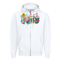 White hairstylist coffee cups Zipper Hoodie - texasbilliewilder