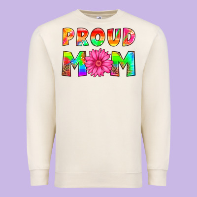 Proud Mom Premium Sweatshirt Designed By Hra Design Shop