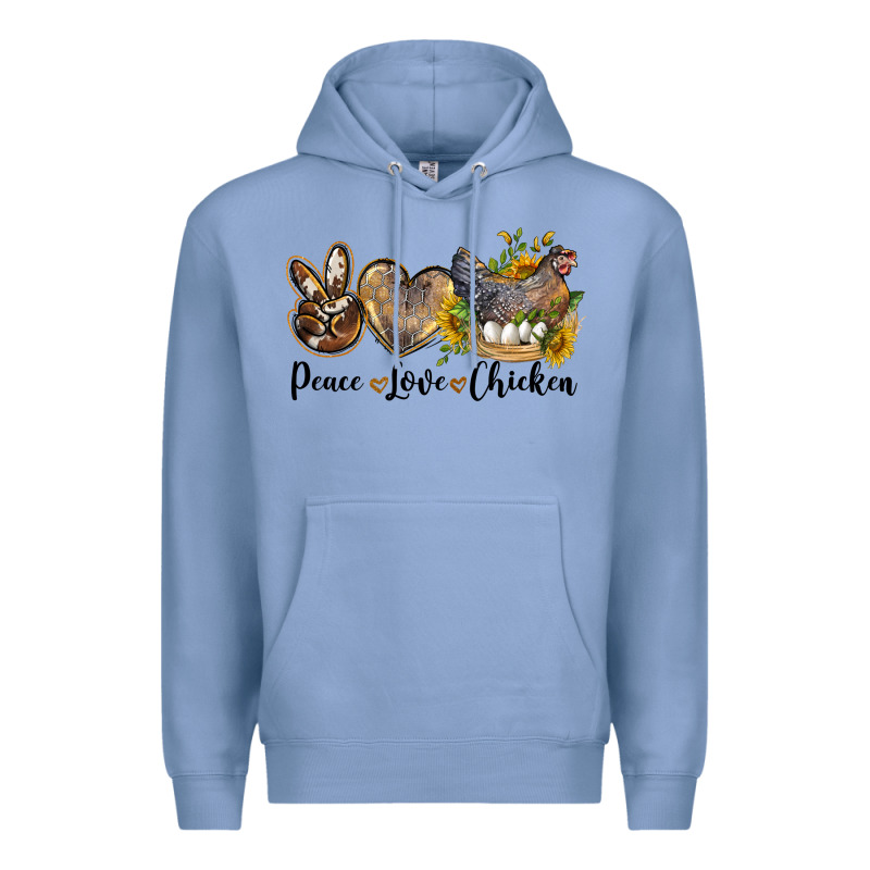 Western Peace Love Chickens Premium Hoodie by LillyAllenDesigns | Teevron
