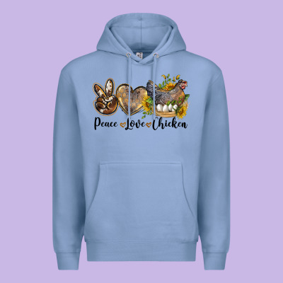 Western Peace Love Chickens Premium Hoodie Designed By Lillyallendesigns