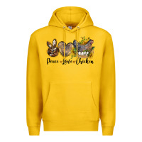 Lemon Western Peace Love Chickens Premium Hoodie - LillyAllenDesigns