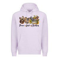 Lilac Western Peace Love Chickens Premium Hoodie - LillyAllenDesigns