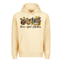 Pina Colada Western Peace Love Chickens Premium Hoodie - LillyAllenDesigns