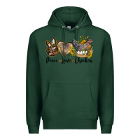 Sports Green Western Peace Love Chickens Premium Hoodie - LillyAllenDesigns