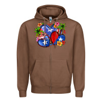 Chestnut puerto rico hearts Zipper Hoodie - Zillion Design Studio