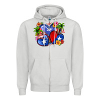 Dove Grey puerto rico hearts Zipper Hoodie - Zillion Design Studio