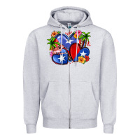 Heather Grey puerto rico hearts Zipper Hoodie - Zillion Design Studio