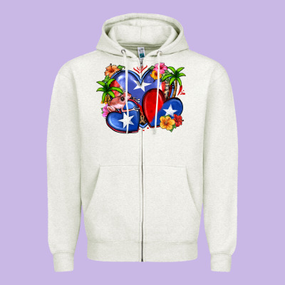 Puerto Rico Hearts Zipper Hoodie Designed By Zillion Design Studio