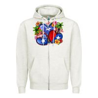 Oatmeal Heather puerto rico hearts Zipper Hoodie - Zillion Design Studio