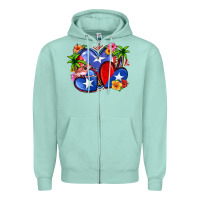 Seafoam puerto rico hearts Zipper Hoodie - Zillion Design Studio